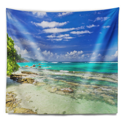Tapisserie de plage tropicale Seychelles