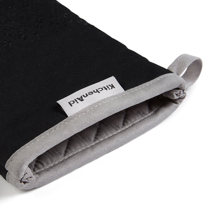 KitchenAid Asteroid Solid Textured Oven Mitt, Black