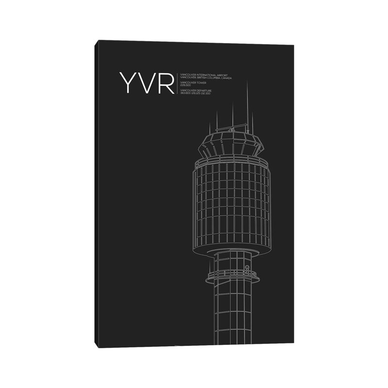 YVR Tower, Vancouver International Airport - Wrapped Canvas Print, 101.6 cm H x 66.04 cm W x 1.91 cm D