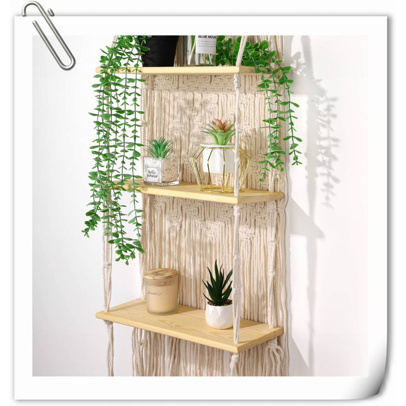 Tablette flottante en bois 3 pièces Rockton, Naturel