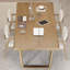 Bureau rectangulaire brun en bois massif-841706674