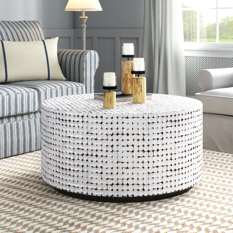 Solid Wood Coffee Table, White