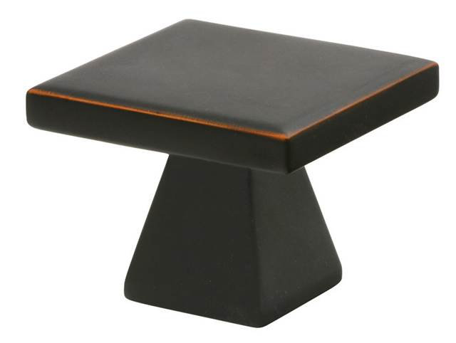 Oversized Square Knob, 1.75" H x 1.75" W x 1.38" D, Oil Rubbed Bronze
