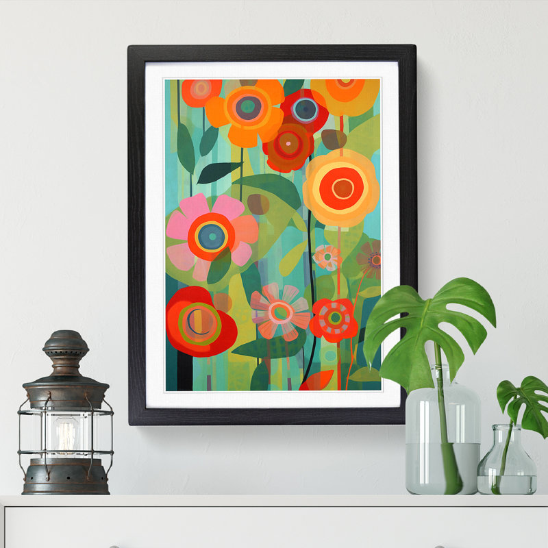 Unique Floral Art - Single Picture Frame Print, Black, 34cm H x 25cm W x 2cm D