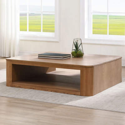 Table basse carrée avec base creuse en chêne