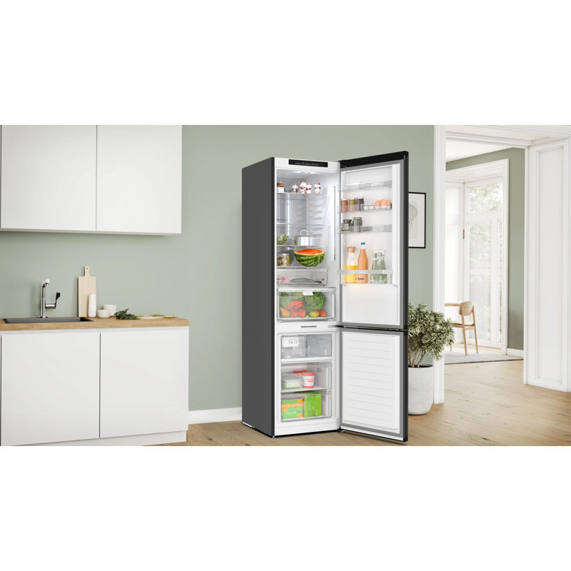 Free-Standing Fridge-Freezer, Black