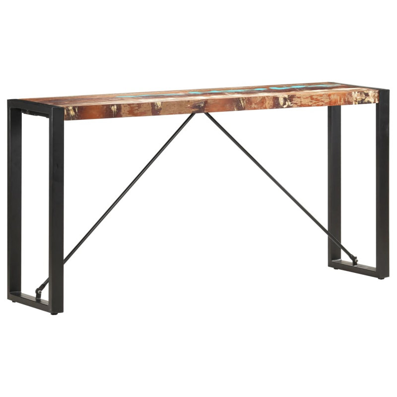Console Table Entryway Table Narrow Hall Side Table Solid Wood Mango, 29.9" H x 59.1" W x 13.8" D, Multicolor