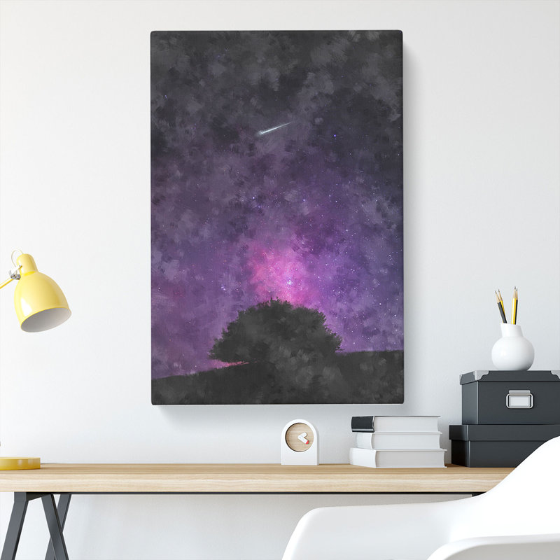 Shooting Star Above The Tree - Wrapped Canvas, 50cm H x 35cm W x 3cm D
