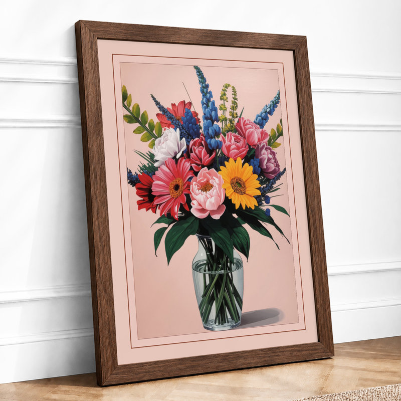 Blooms In Glass Botanical - Print, Walnut, A1 - 84.1 x 59.4 cm