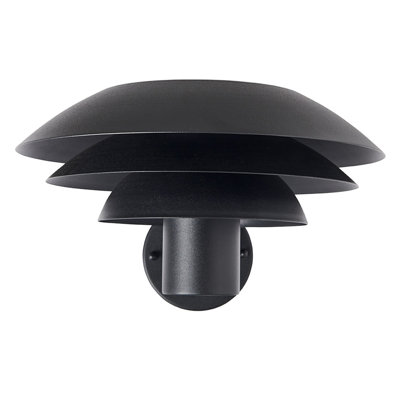 Black Integrated LED Outdoor Armed Sconce