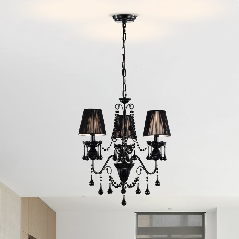 Lustre 3 lumières noir vif