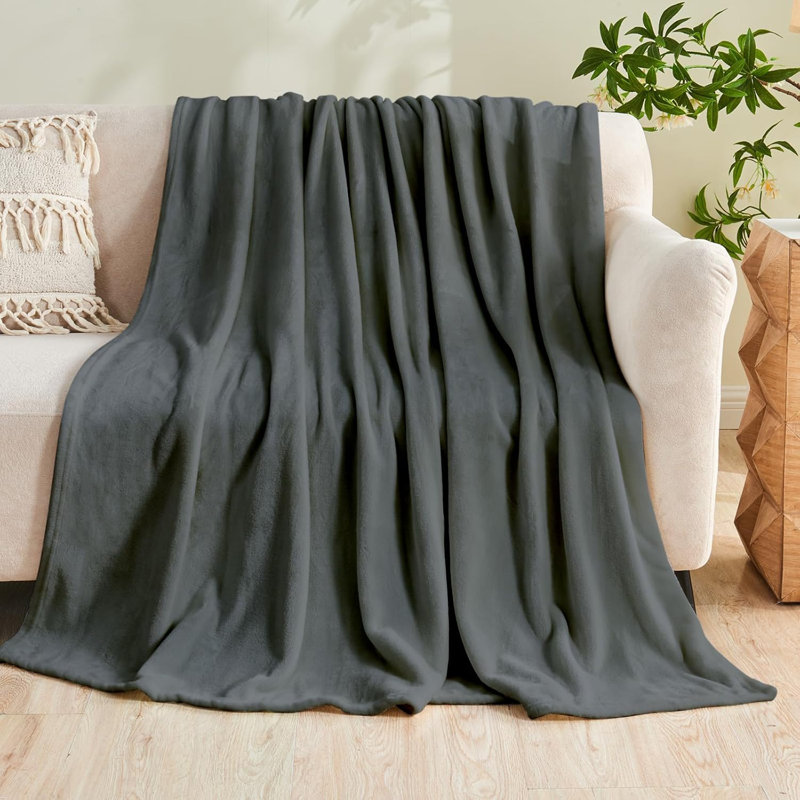 Couverture pour lit très grand Gogreen Cozy, Gris foncé, Très grand lit