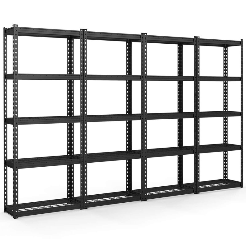 Martella 35.5 " W Shelving Unit, 66" H x 55" W x 12" D, Black