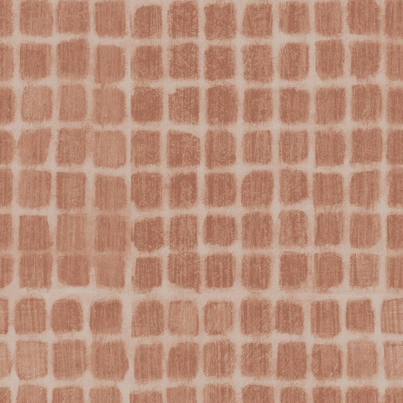 Weathered Mosaic - Wallpaper by Norman Wyatt Home, Terracotta, Peel & Stick