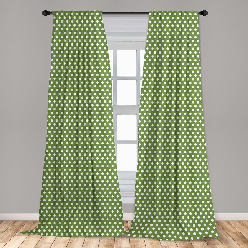 Polka Dots Semi-Sheer Rod Pocket Sliding Panel, 28" x 95"