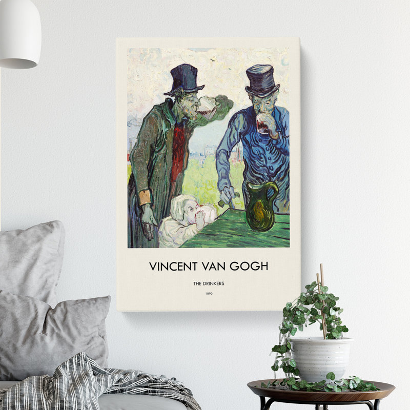 The Drinkers After Daumier by Vincent Van Gogh - Wrapped Canvas Painting, 50cm H x 35cm W x 3cm D
