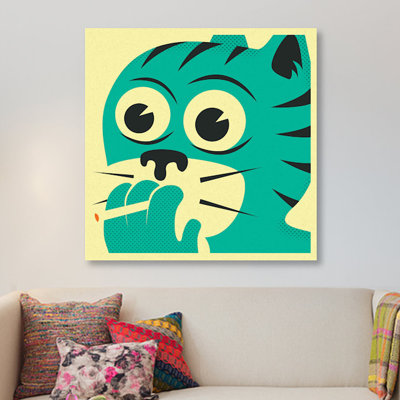 « fumer chat », impression sur toile