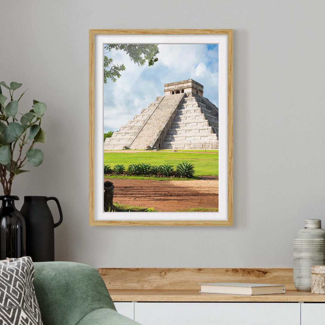 Gerahmter Fotodruck El Castillo Pyramid