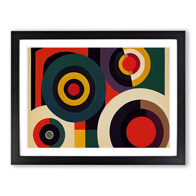 XH1022-9662X Vinyl Record Art Abstract - Single Picture Frame Print, 46cm H x 64cm W x 2cm D, Black