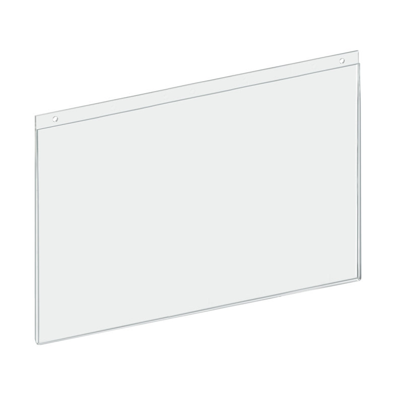 Clear Acrylic Horizontal Wall Sign Holder 17" x 11" - 10 Pack
