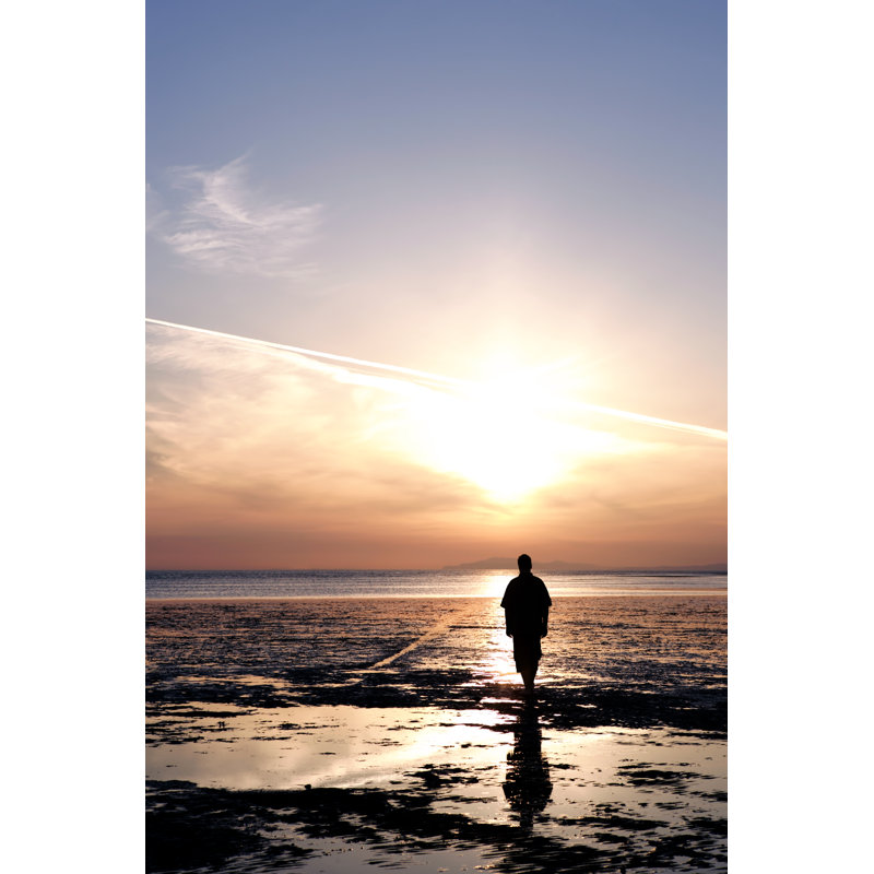 Lonely Man Silhouette - Wrapped Canvas Print, 30cm H x 20cm W
