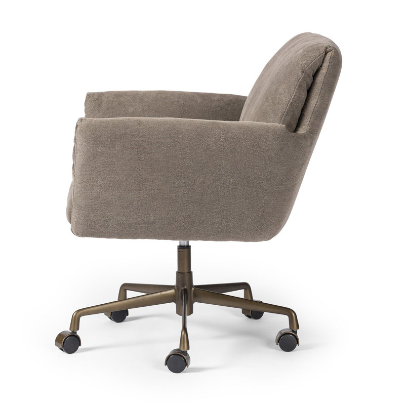 Salerno Desk Chair, Linen, Brown