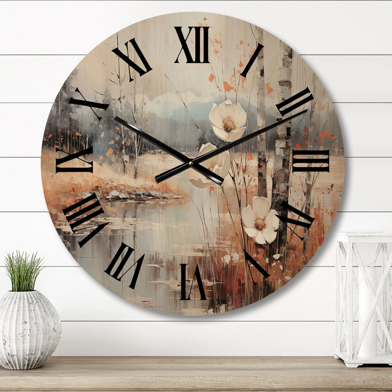 Horloge murale en bois massif Mccullock, Moyenne