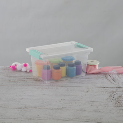 Storage Containers With Lids Sterilite 6-Pack Clip Box, Stackable