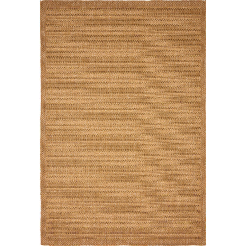 Tapis rayé brun clair intérieur / extérieur, Rectangle 3 pi 3 po x 5 pi 1 po