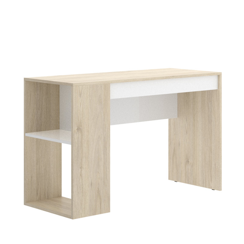 Akyrie Writing Desk, Natural Oak/White