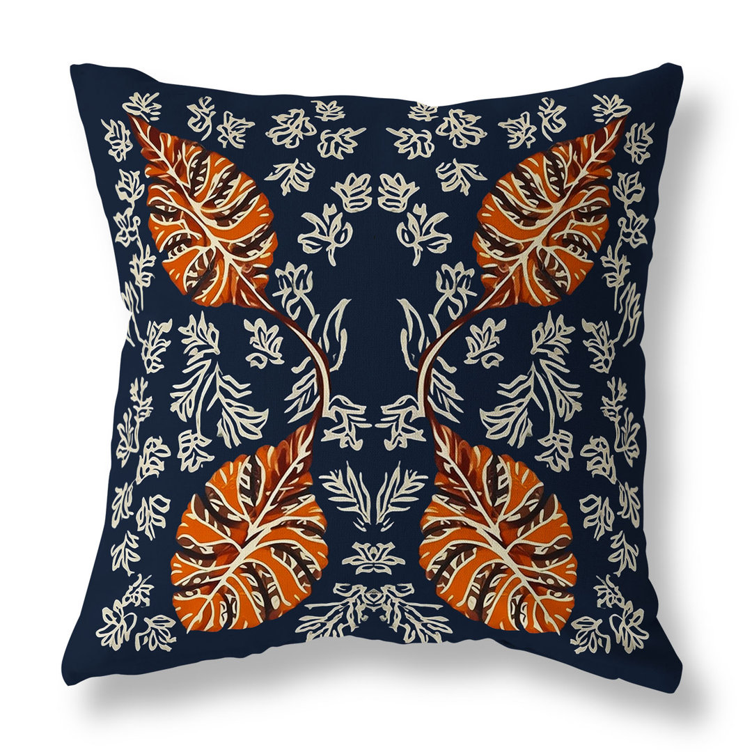 Leaf Couture Indoor/Outdoor Floral Square Cushion mit Füllung