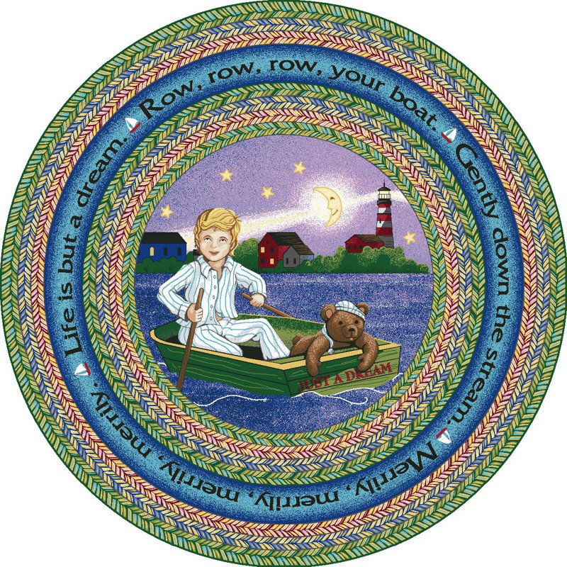 Tapis «Just for Kids Row Your Boat», Rond 7 pi 7 po