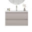 Meuble-lavabo mural de 32 po avec lavabo combiné, tiroirs doubles, façades de tiroirs arrondies, système de fermeture en douceur, lavabo en céramique, conception sans poignée, bois massif, facile à installer-130140813-130140818