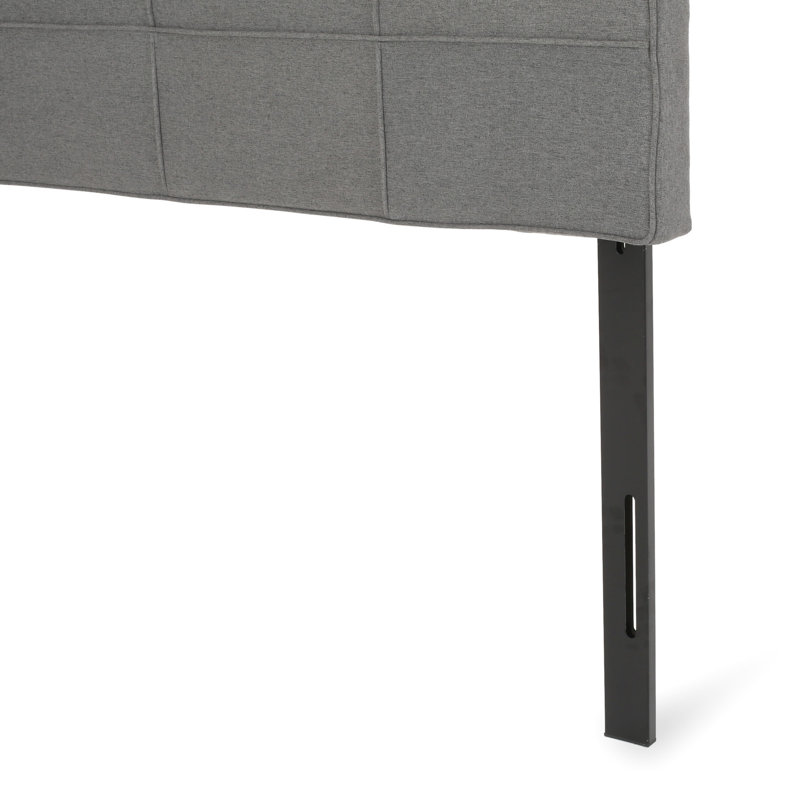 Tête de lit contemporaine très grand / très grand: design gaufré, garniture passepoilée, partie de lit réglable en tissu gris anthracite de 48,5 à 53 pouces,