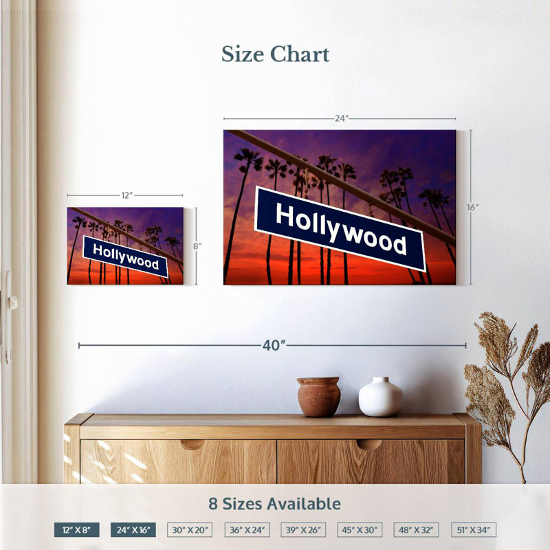Sireci Hollywood Road Sunset Sign, 16" H x 24" W