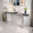 Luxury Full-length Mirror Console Table With Fluted Tempered Glass And Rounded Edge