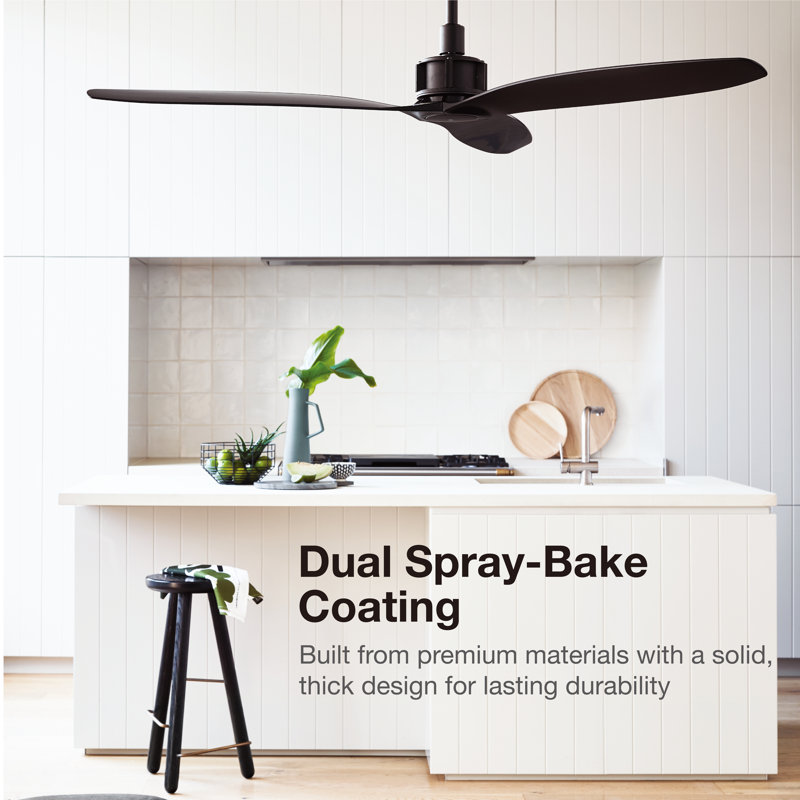 Viceroy 52in 3-Blades Indoor Ceiling Fan with Remote Control, Black