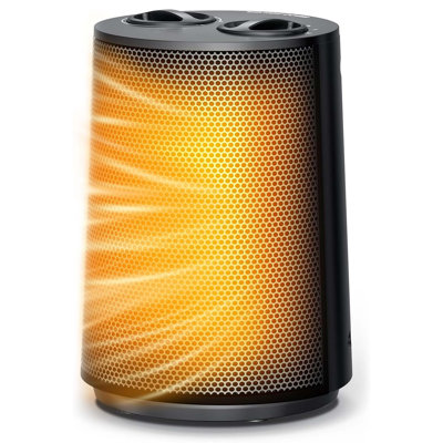 Chaufferette portative en céramique 1500w avec ventilateur, protection contre la surchauffe et le basculement pour une utilisation intérieure