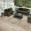 Tapis vert / beige tissé à la machine Ancika-507650595