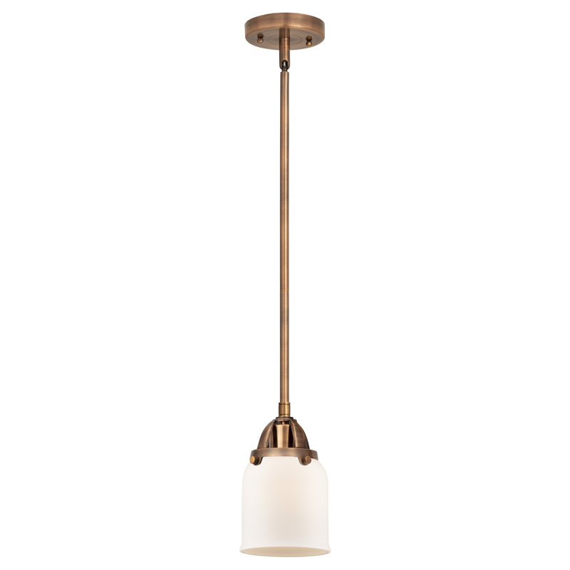 Nouveau 2 - Amberlynn - Mini-luminaire suspendu avec tige 1 lumière - Ampoule DEL - Abat-jour, H 42 po x l 5 po x P 5 po