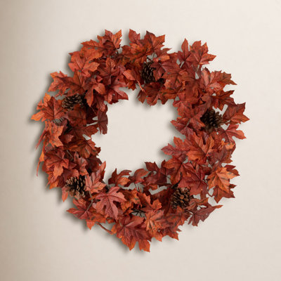 24.5'' Thanksgiving Faux Maple Polyester Wreath