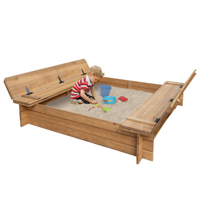 AIUEKES 48'' x 7.79'' Solid Wood Square Sandbox