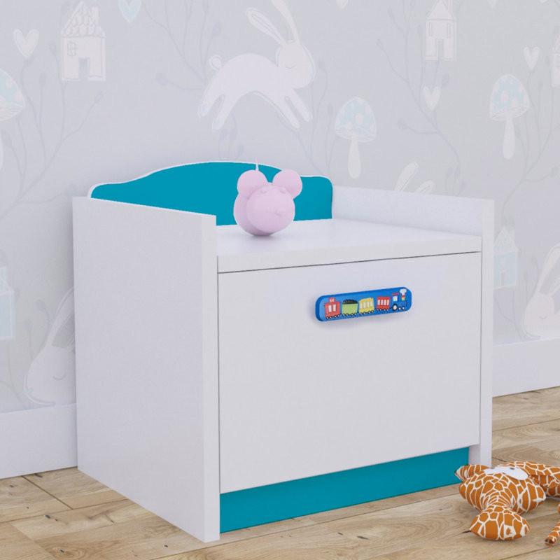 Baby Mix 1 Drawer Nightstand, Blue/White