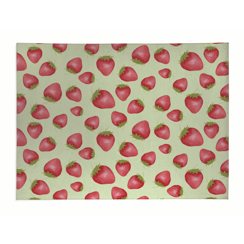 Tapis de bureau Summer Strawberries, L 60 po x P 84 po, Limette