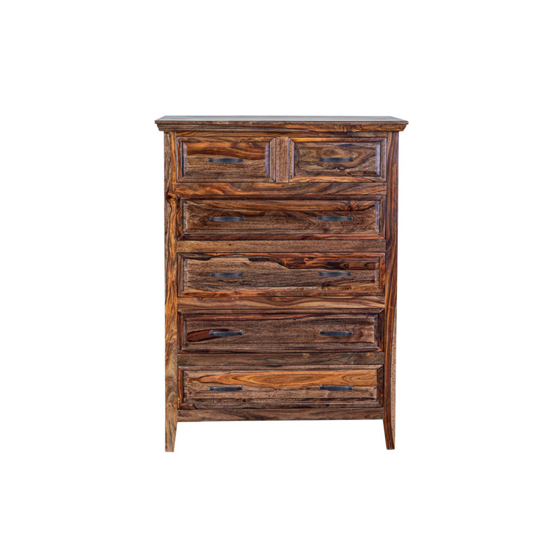 Commode 6 tiroirs Clermont, Brun