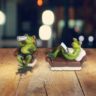 Ensemble de figurines grenouilles sur canapé 6 pièces l 6 "