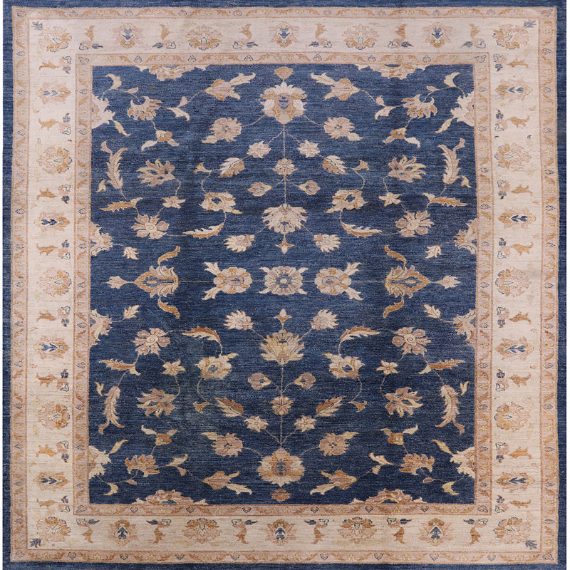 Tapis oriental brun / bleu Mannheim, Carré 6 pi