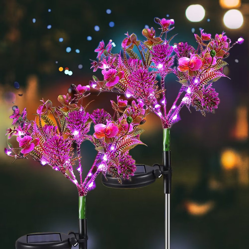 Low Voltage Solar Powered Garden Lights Integrated LED Phalaenopsis Solar Outdoor Lights for Pathway Yard Decor