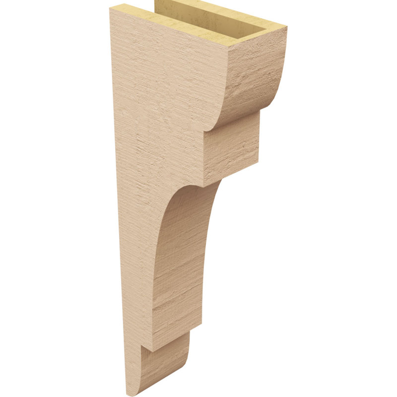 New Brighton cèdre brut grain de bois TimberThane Corbel, apprêté brun clair, H 24 po x l 4 po x P 8 po
