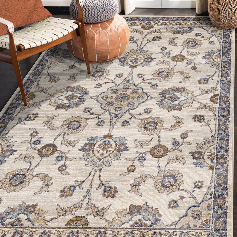 Tapis oriental brun / gris Cadwaller, Rectangle 1 pi 10 po x 2 pi 11 po